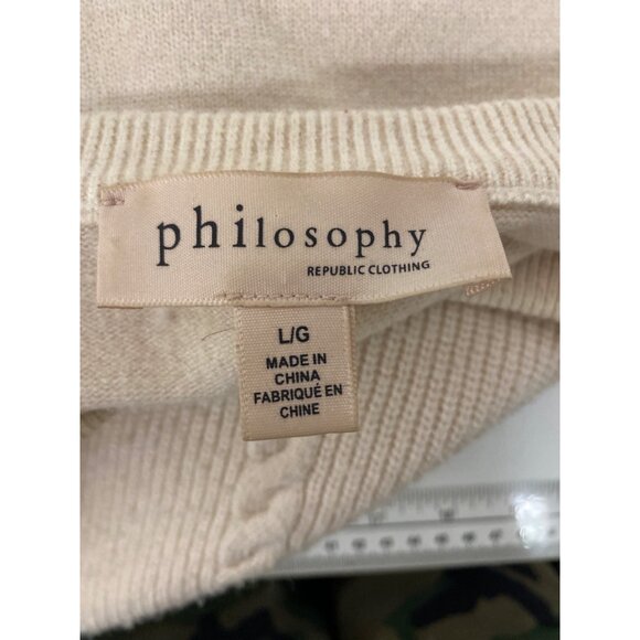 Philosophy Republic Clothing Women's Cable Knit Sweater Beige Elegant Design - Picture 9 of 11